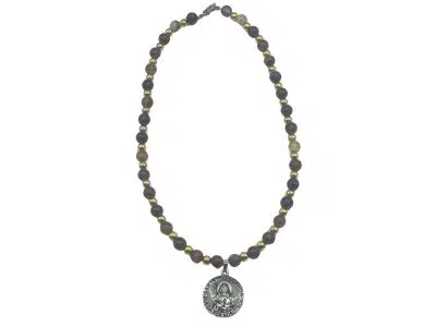 Collar de ágata natural de 10 mm con cuentas pulidas – Joya espiritual y terapéutica según Santa Hildegarda