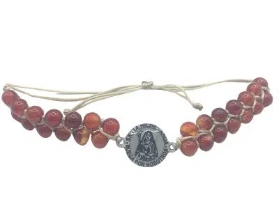 Pulsera de cornalina 6 mm con piedras anaranjadas naturales