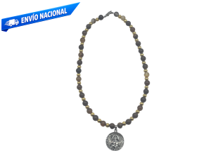 Collar de ágata Santa Hildegarda elaborado con piedra natural asociada a la tradición hildegardiana de bienestar integral y equilibrio emocional.