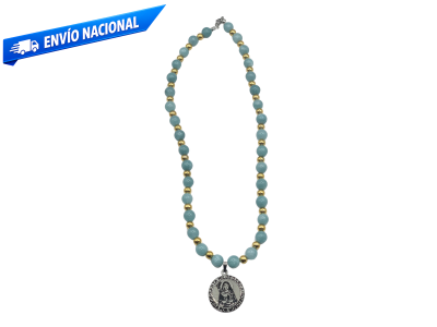 Collar de Calcedonia 8 mm Sanación natural según Santa Hildegarda