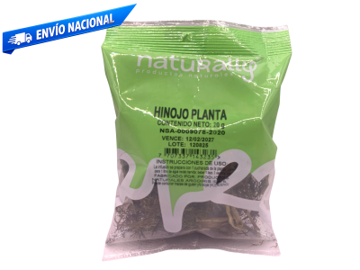 Planta de hinojo natural utilizada tradicionalmente por sus propiedades y beneficios digestivos y aromáticos.