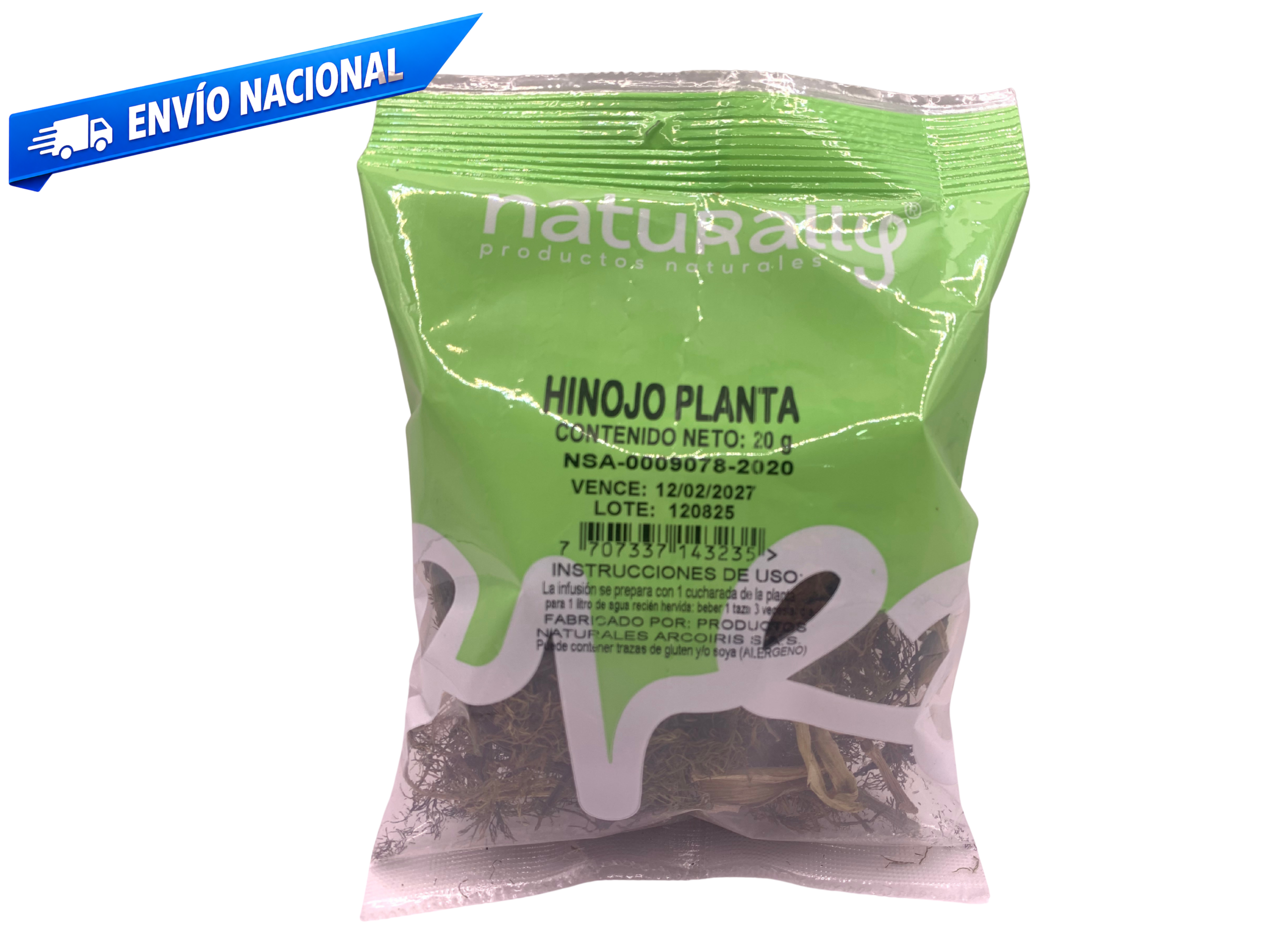Planta de hinojo natural utilizada tradicionalmente por sus propiedades y beneficios digestivos y aromáticos.