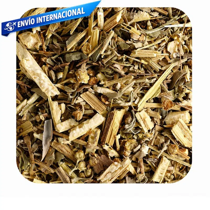 hierba de ajenjo seca orgánica Artemisia absinthium en corte fino para infusión natural digestiva