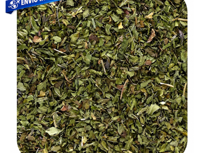 Hoja de hierbabuena seca para infusión digestiva y relajante natural.